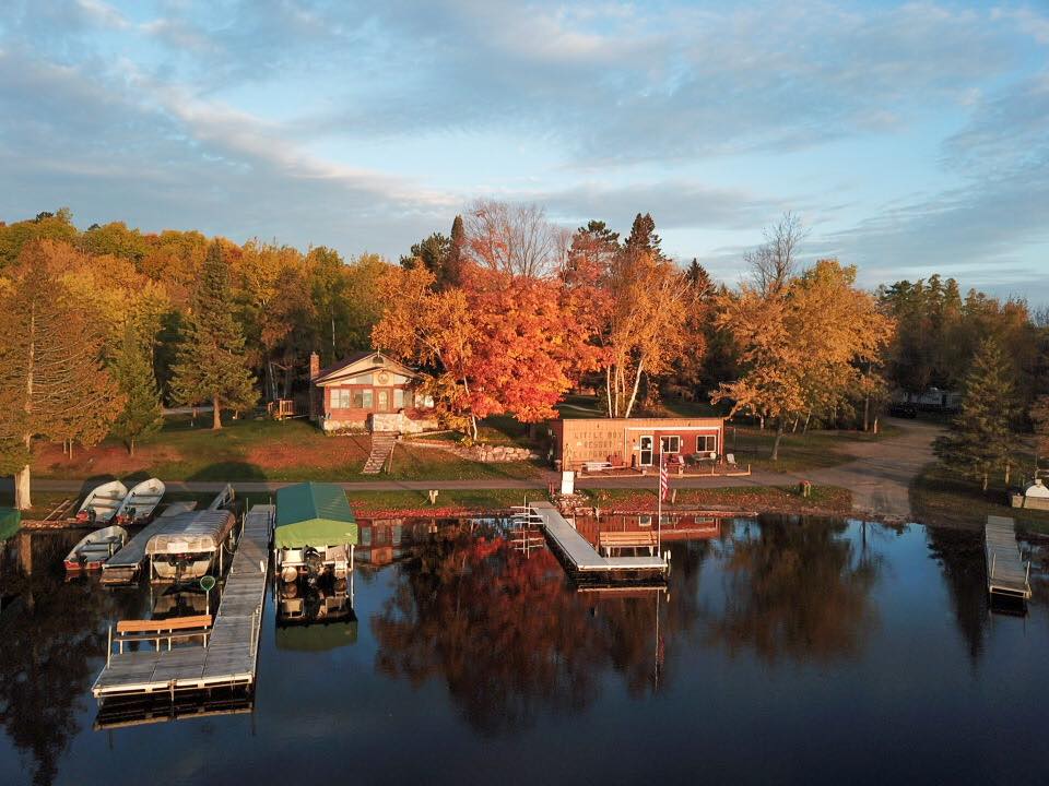 up north Minnesota fall leaves Longville resort fishing